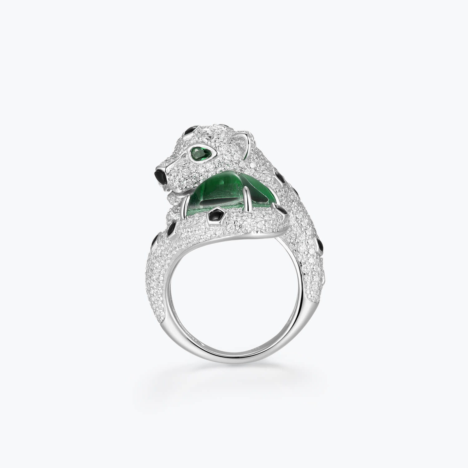 Dissoo® French Pave Panther Emeralds Ring - dissoojewelry