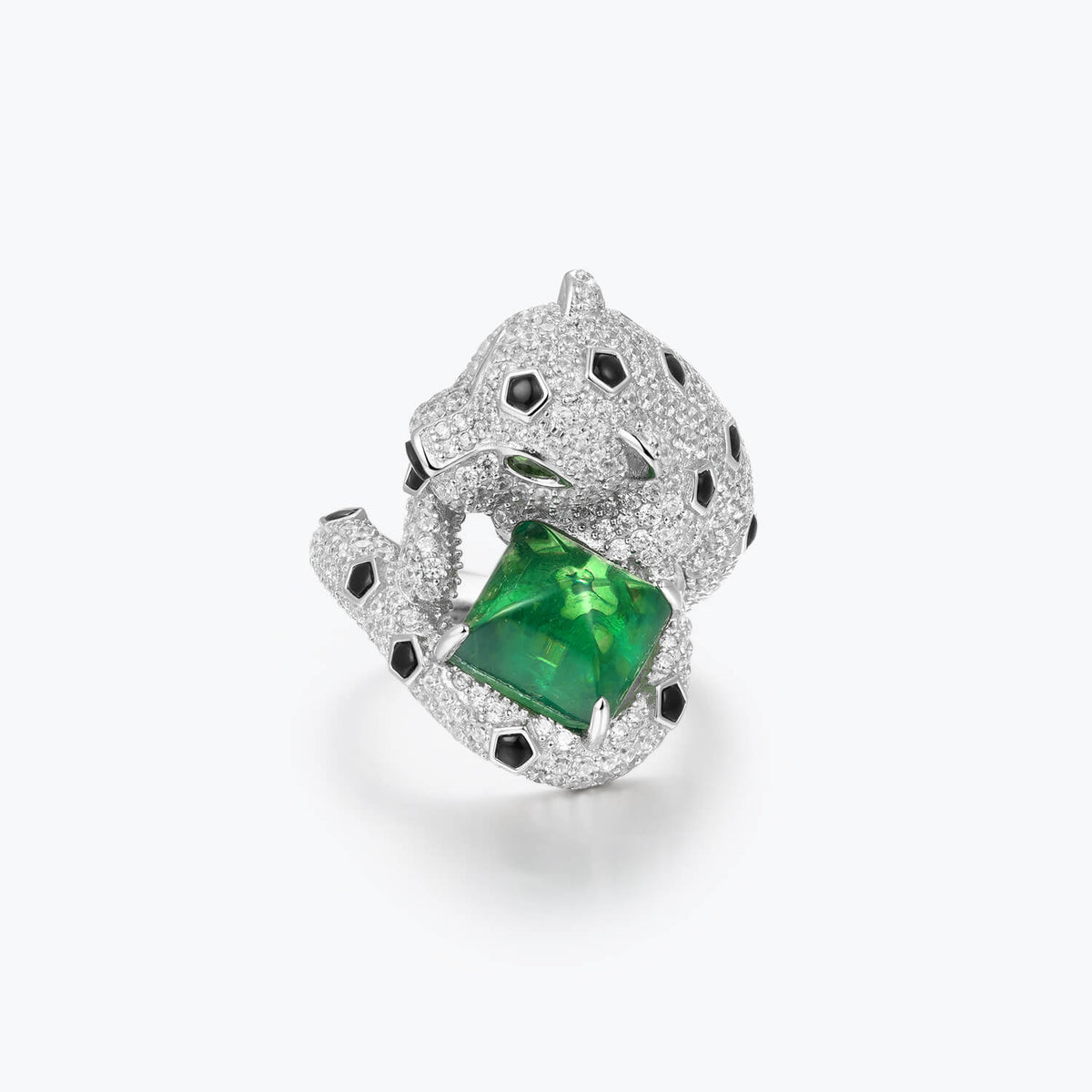 Dissoo® French Pave Panther Emeralds Ring - dissoojewelry