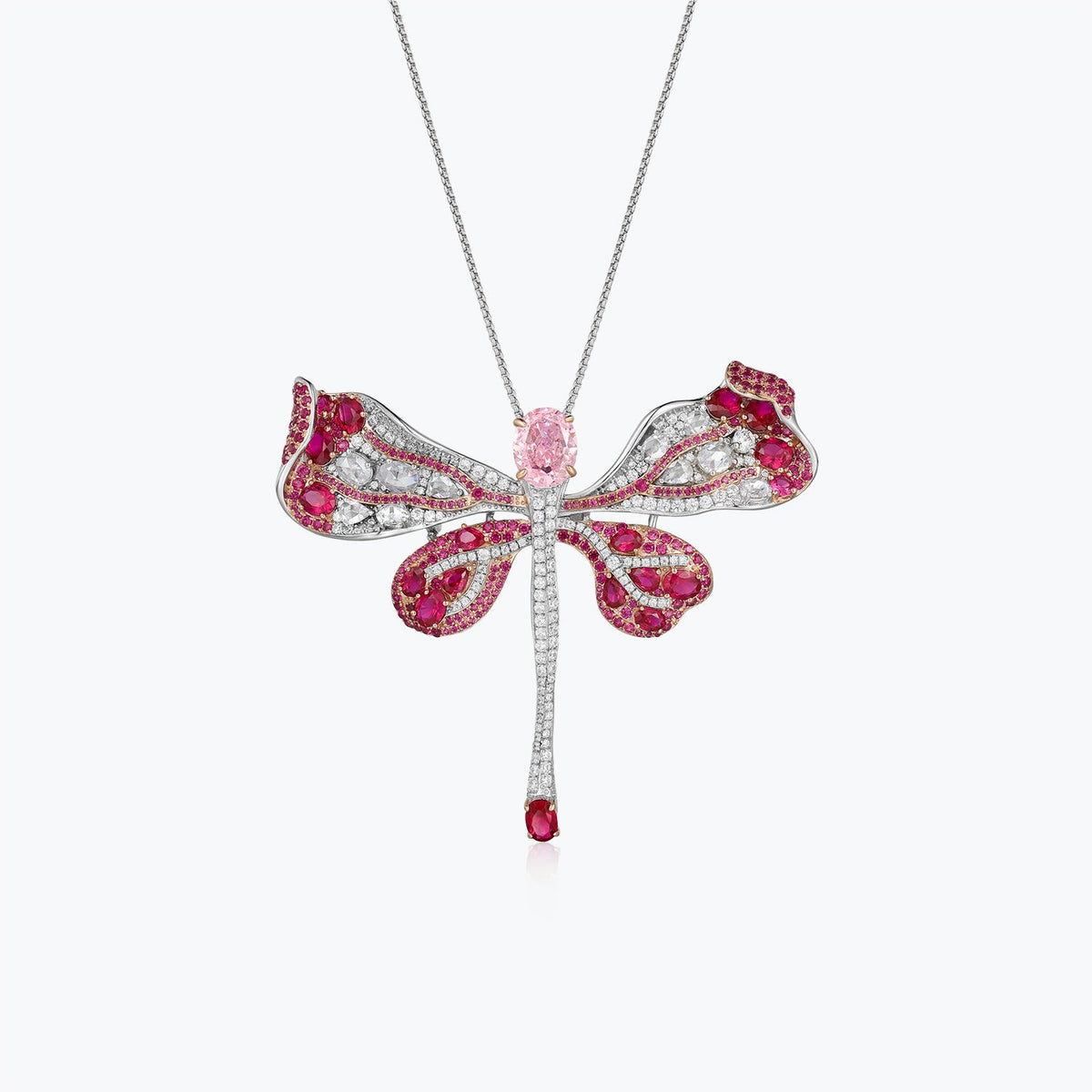 Dissoo® Pigeon Blood Ruby Dragonfly Brooch - dissoojewelry