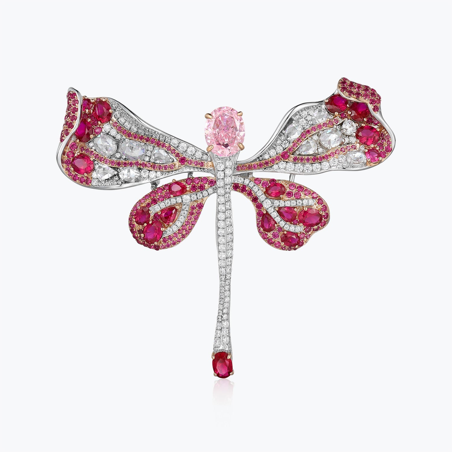 Dissoo® Pigeon Blood Ruby Dragonfly Brooch - dissoojewelry