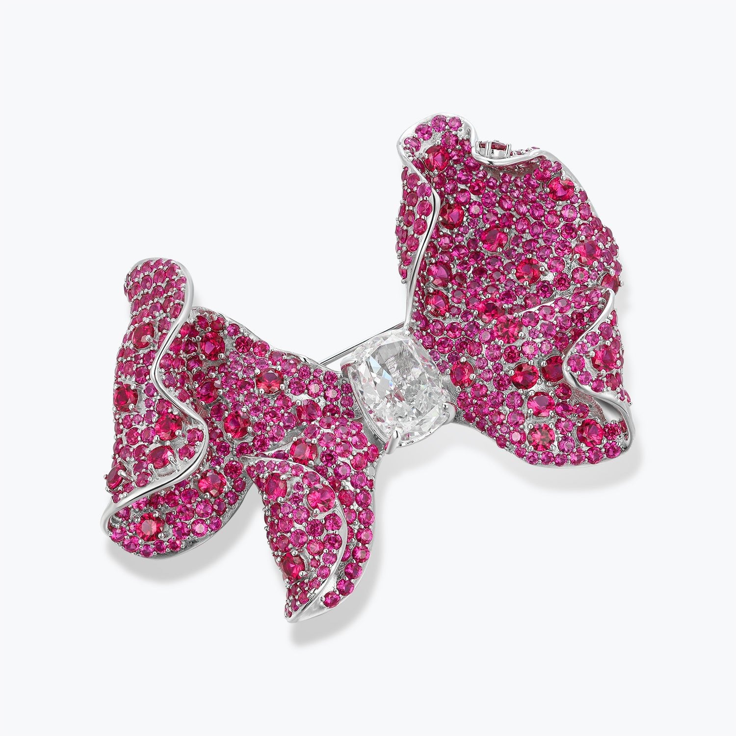 Dissoo® Ruby Red Sterling Silver Bow Brooch & Ring - dissoojewelry