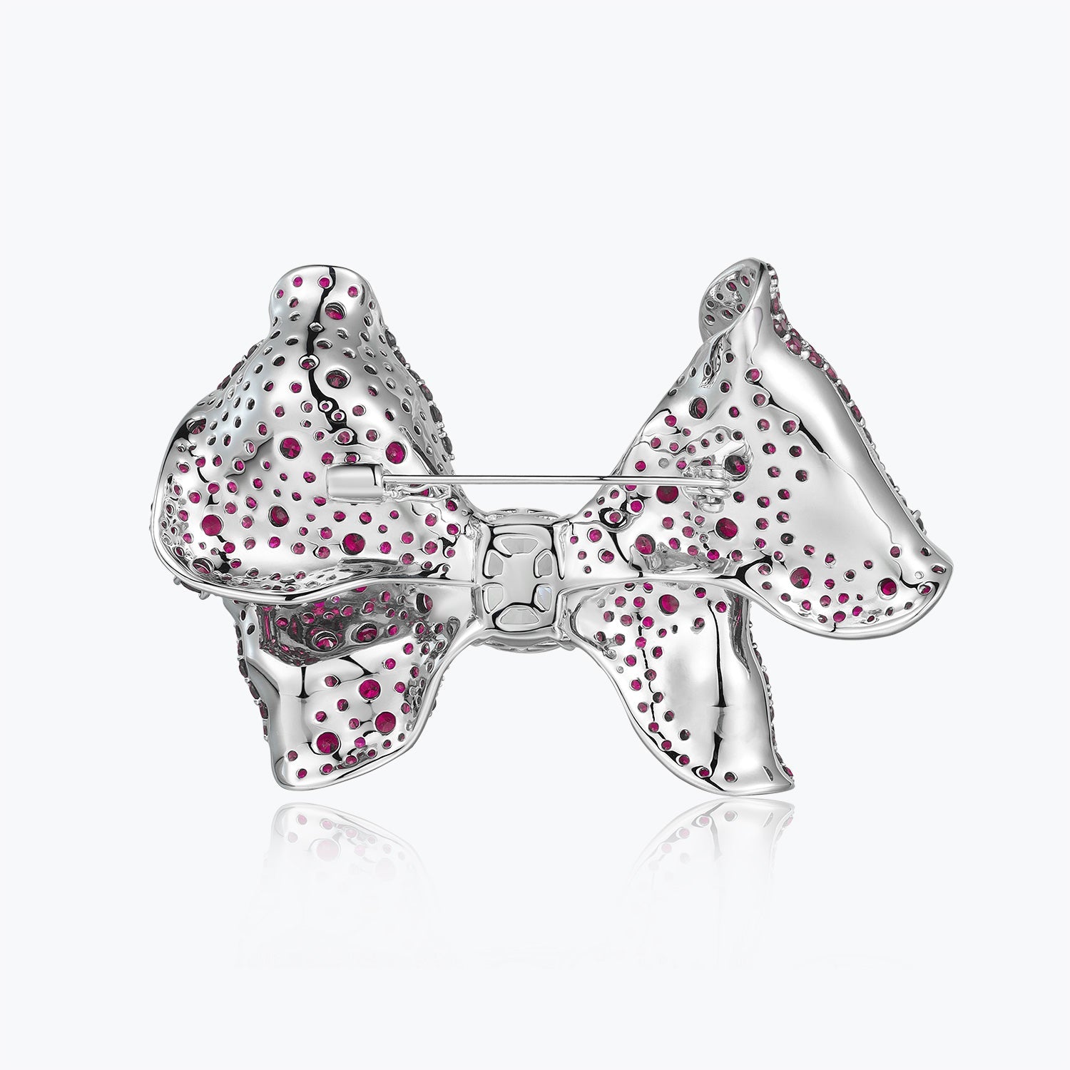 Dissoo® Ruby Red Sterling Silver Bow Brooch & Ring - dissoojewelry