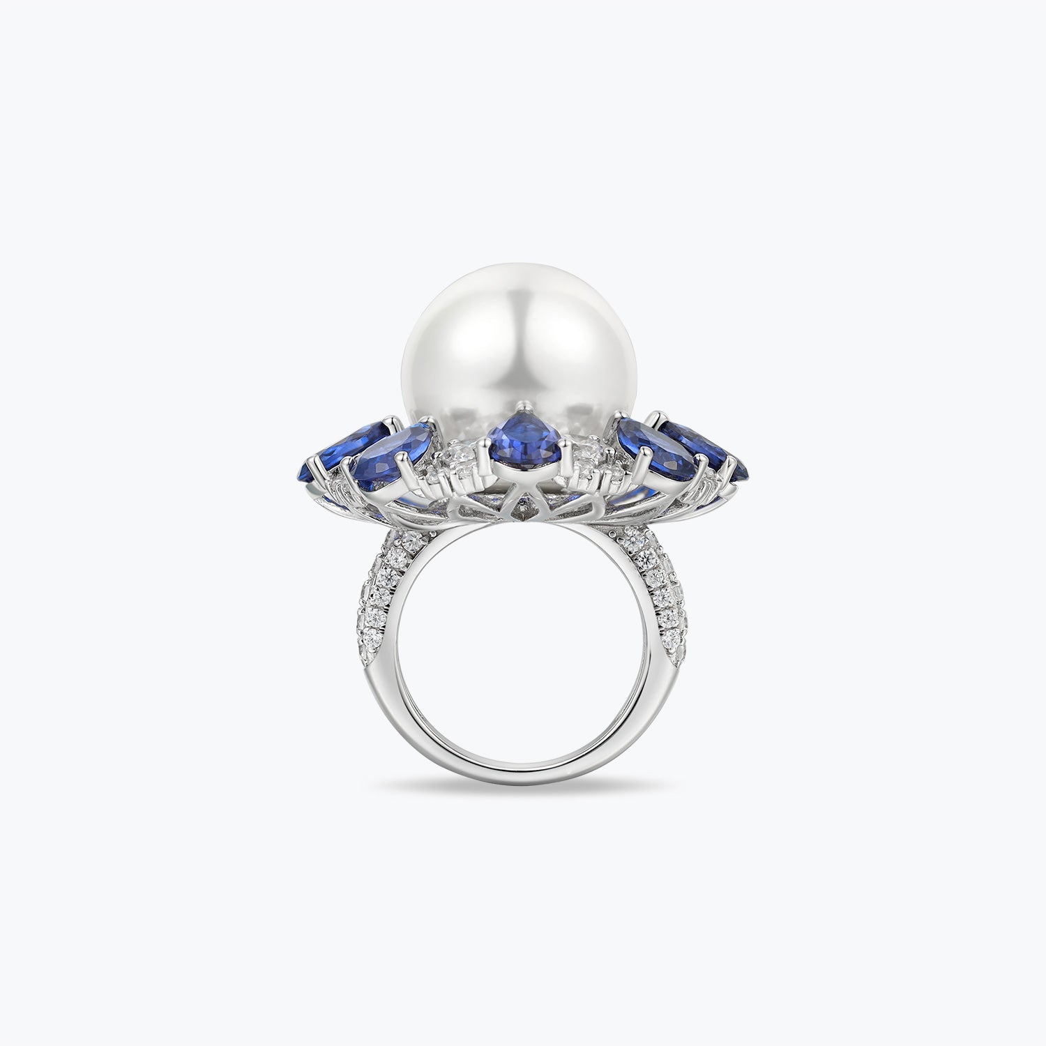 Dissoo® White Pearl Floral Cluster Evening Ring - dissoojewelry