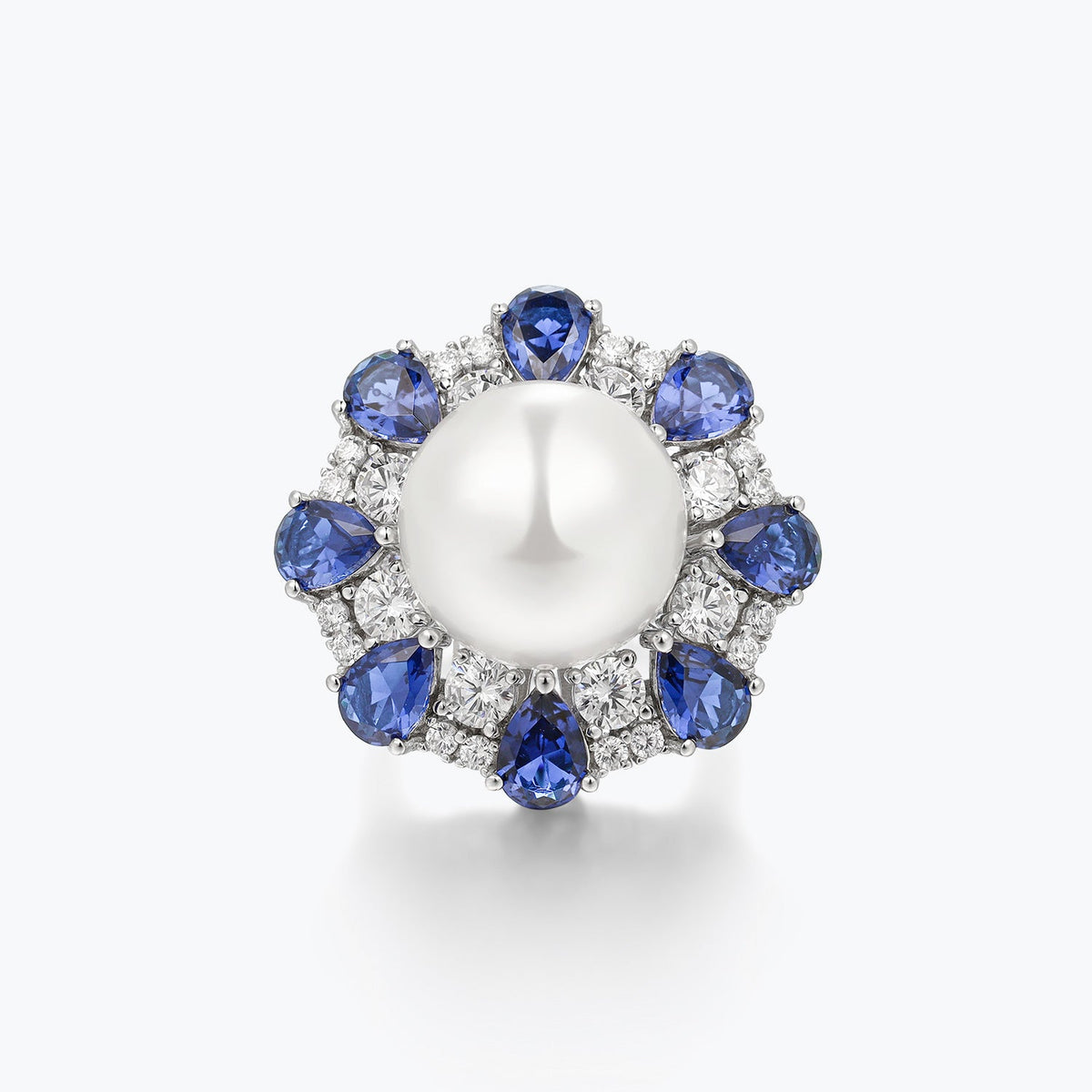 Dissoo® White Pearl Floral Cluster Evening Ring - dissoojewelry