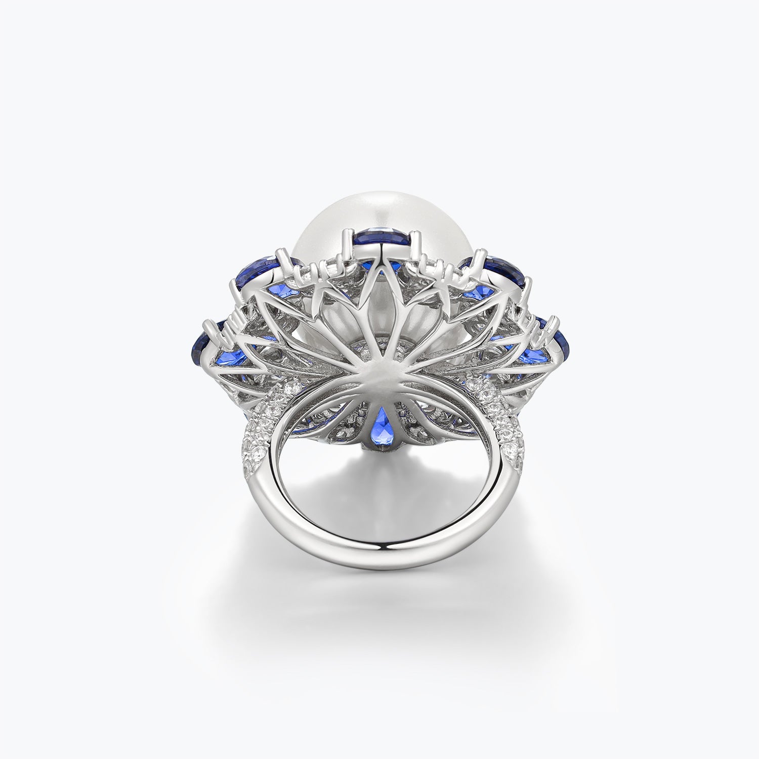 Dissoo® White Pearl Floral Cluster Evening Ring - dissoojewelry