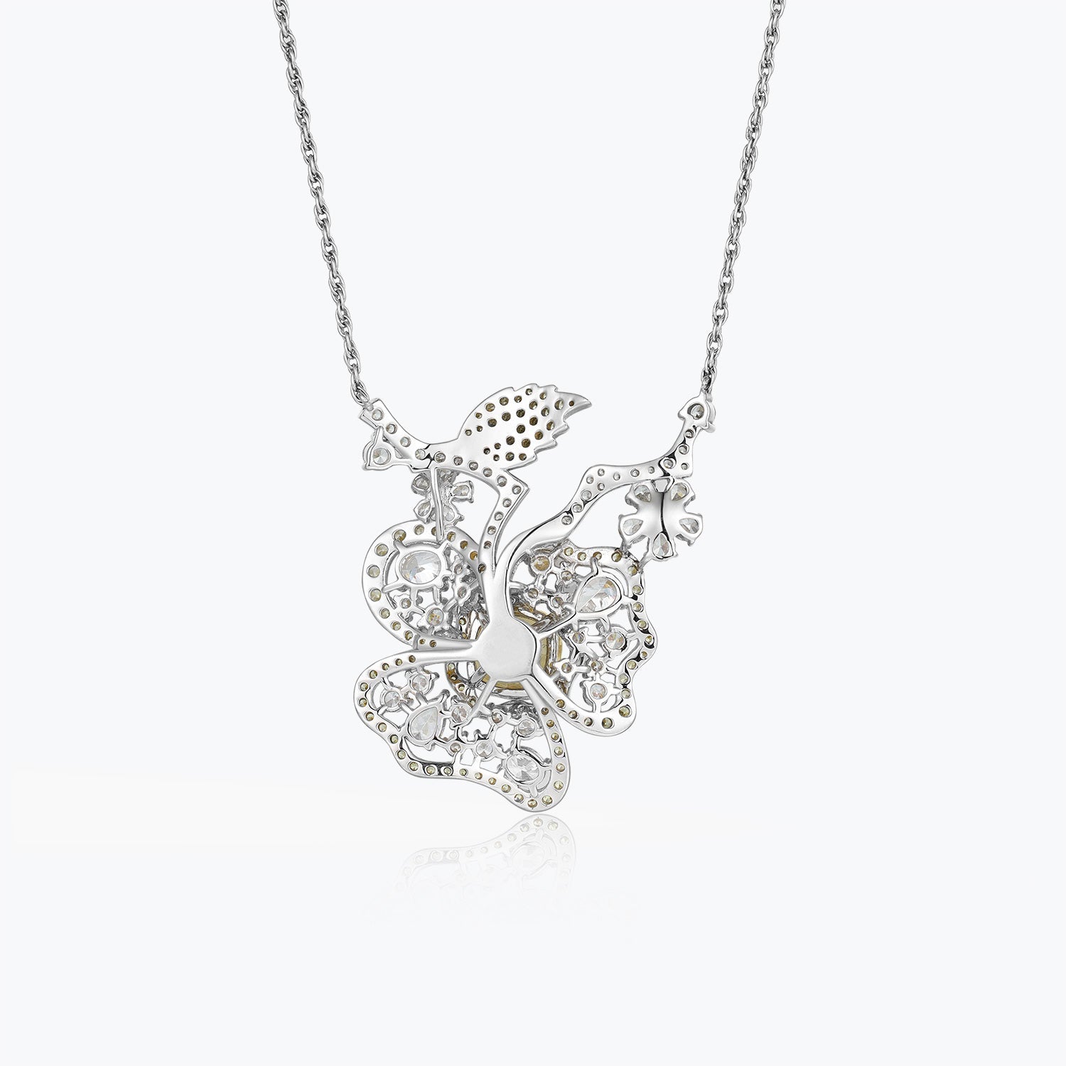 Dissoo® Yellow & White Floral Cluster Luxury Cocktail Necklace - dissoojewelry