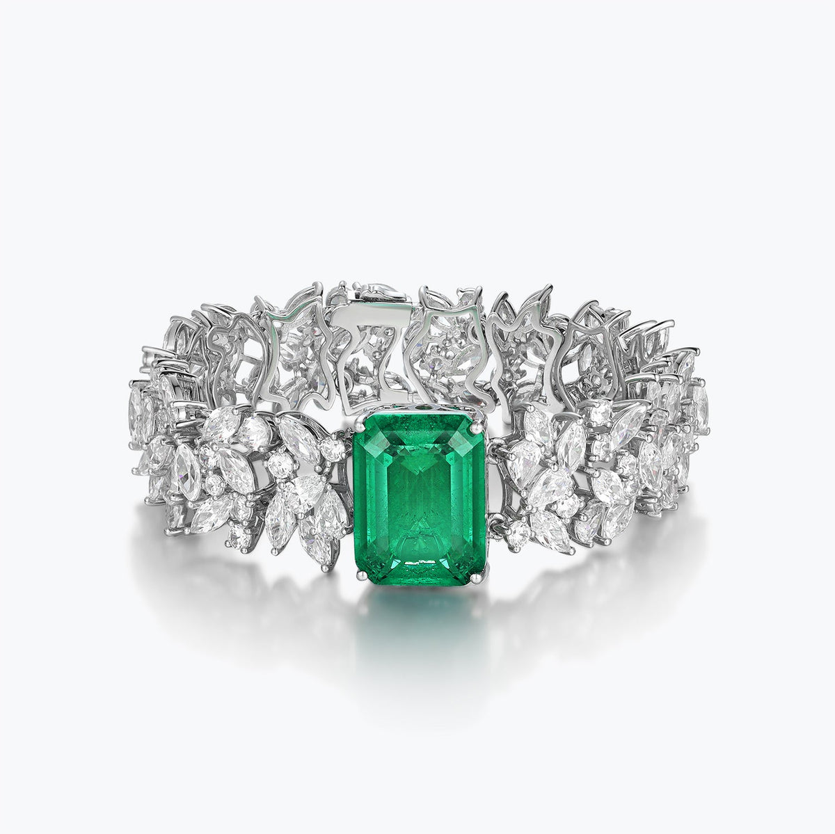 Emerald Sterling Silver Bangle Bracelets - dissoojewelry