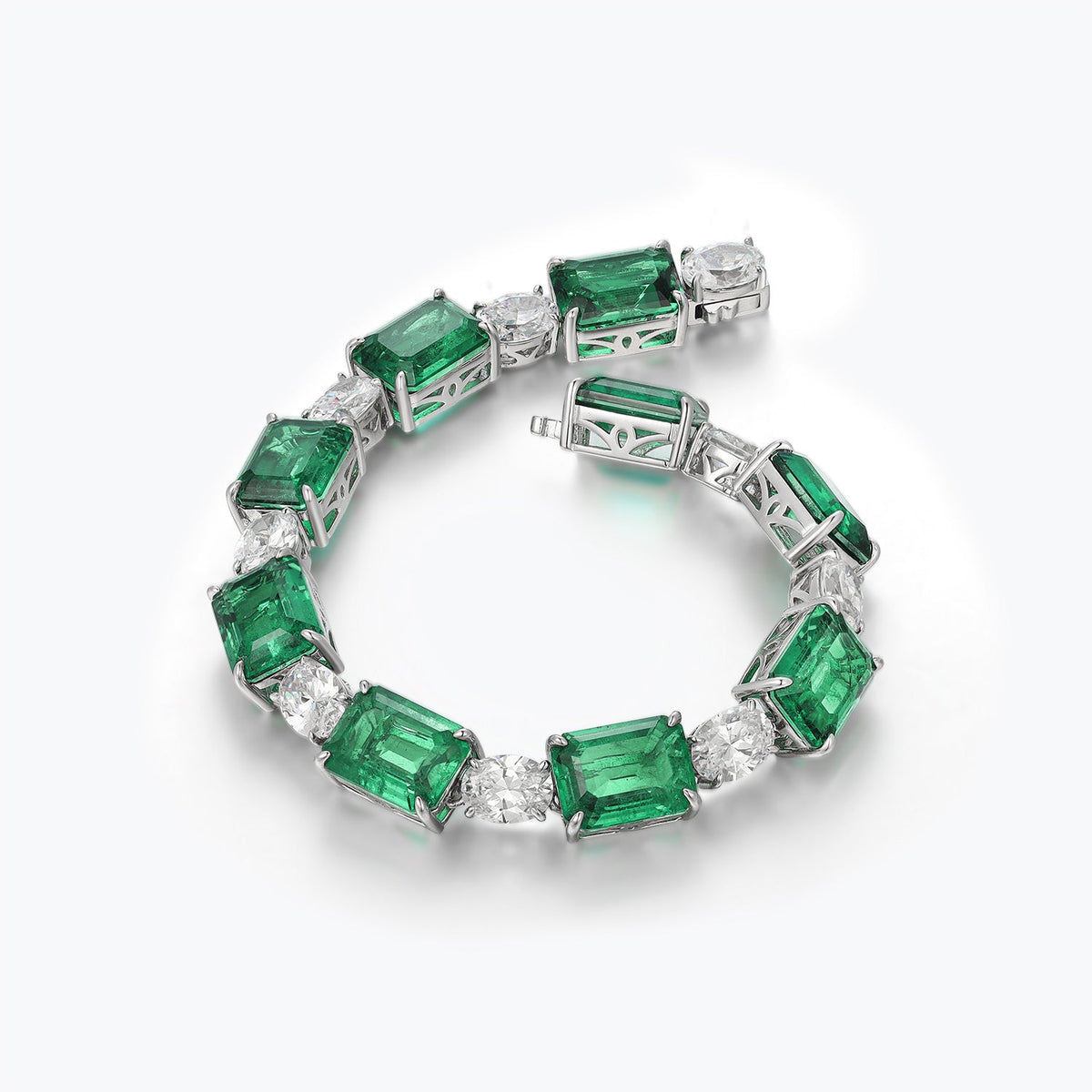 Emerald Sterling Silver Zircon Bracelet - dissoojewelry