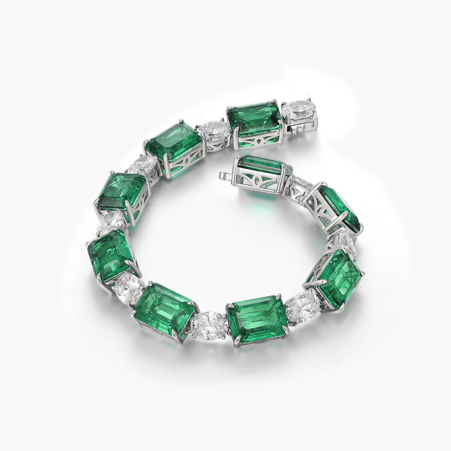Emerald Sterling Silver Zircon Bracelet - dissoojewelry
