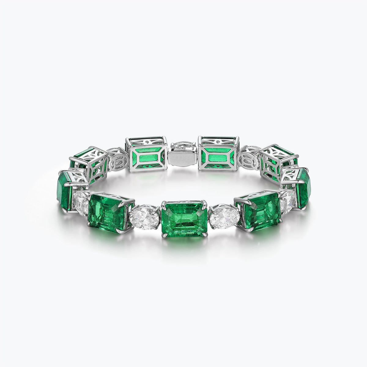 Emerald Sterling Silver Zircon Bracelet - dissoojewelry