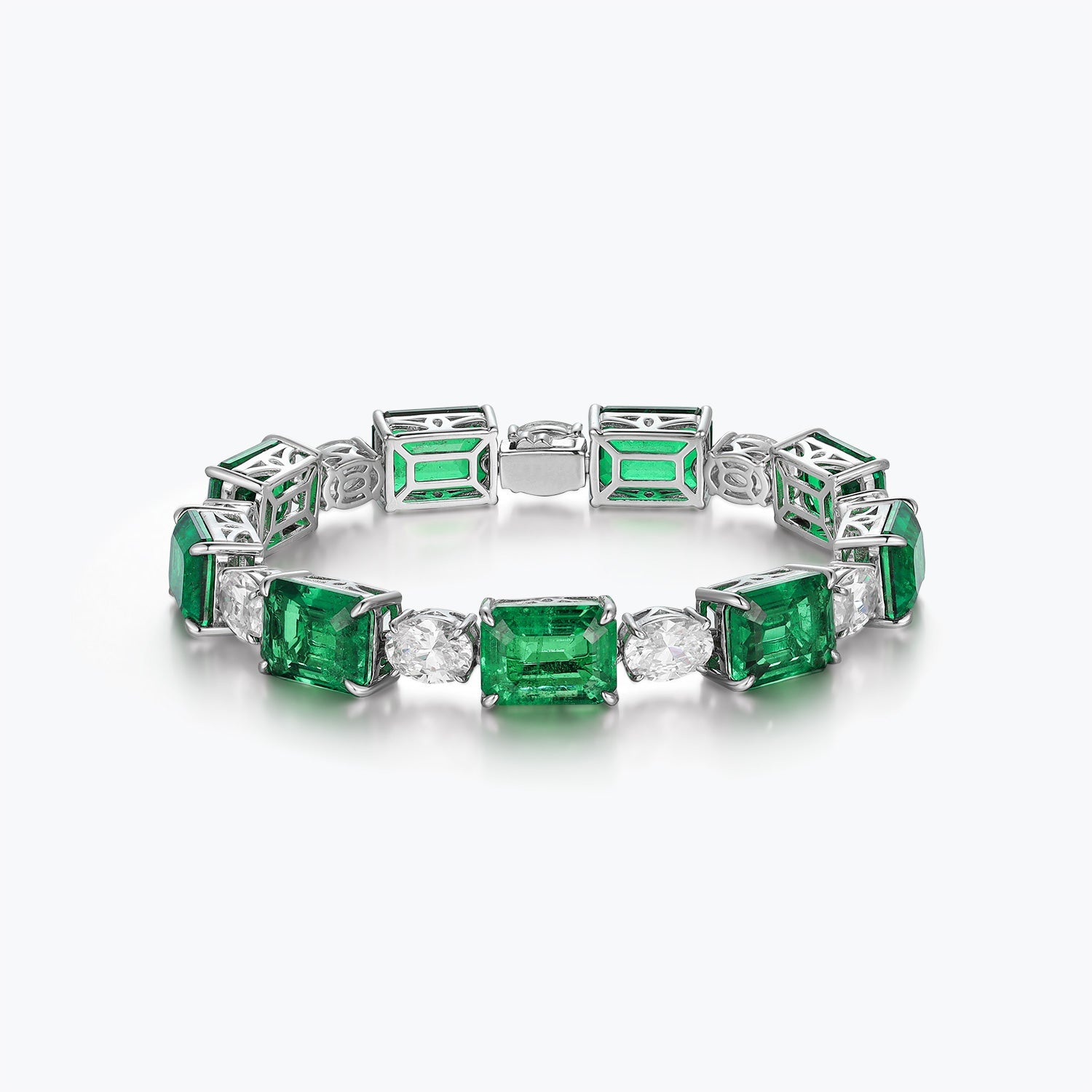 Emerald Sterling Silver Zircon Bracelet - dissoojewelry