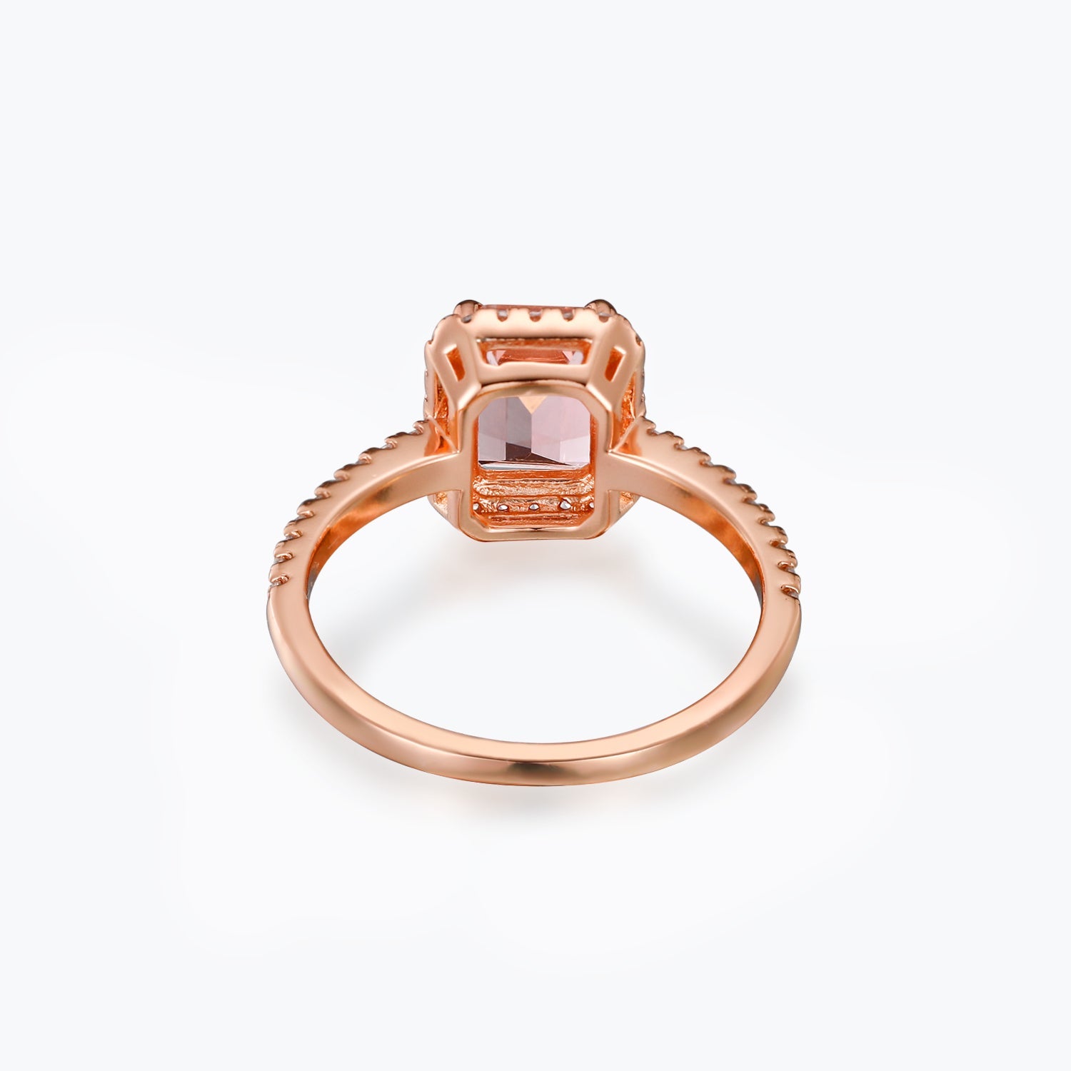 Fancy Pink Emerald Cut Sterling Silver Ring - dissoojewelry
