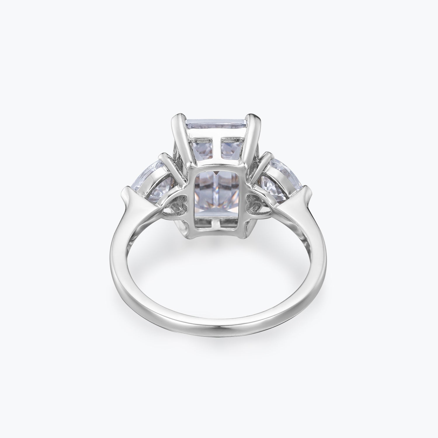 Heart & Emerald Cut 3-Stone Engagement Ring - dissoojewelry