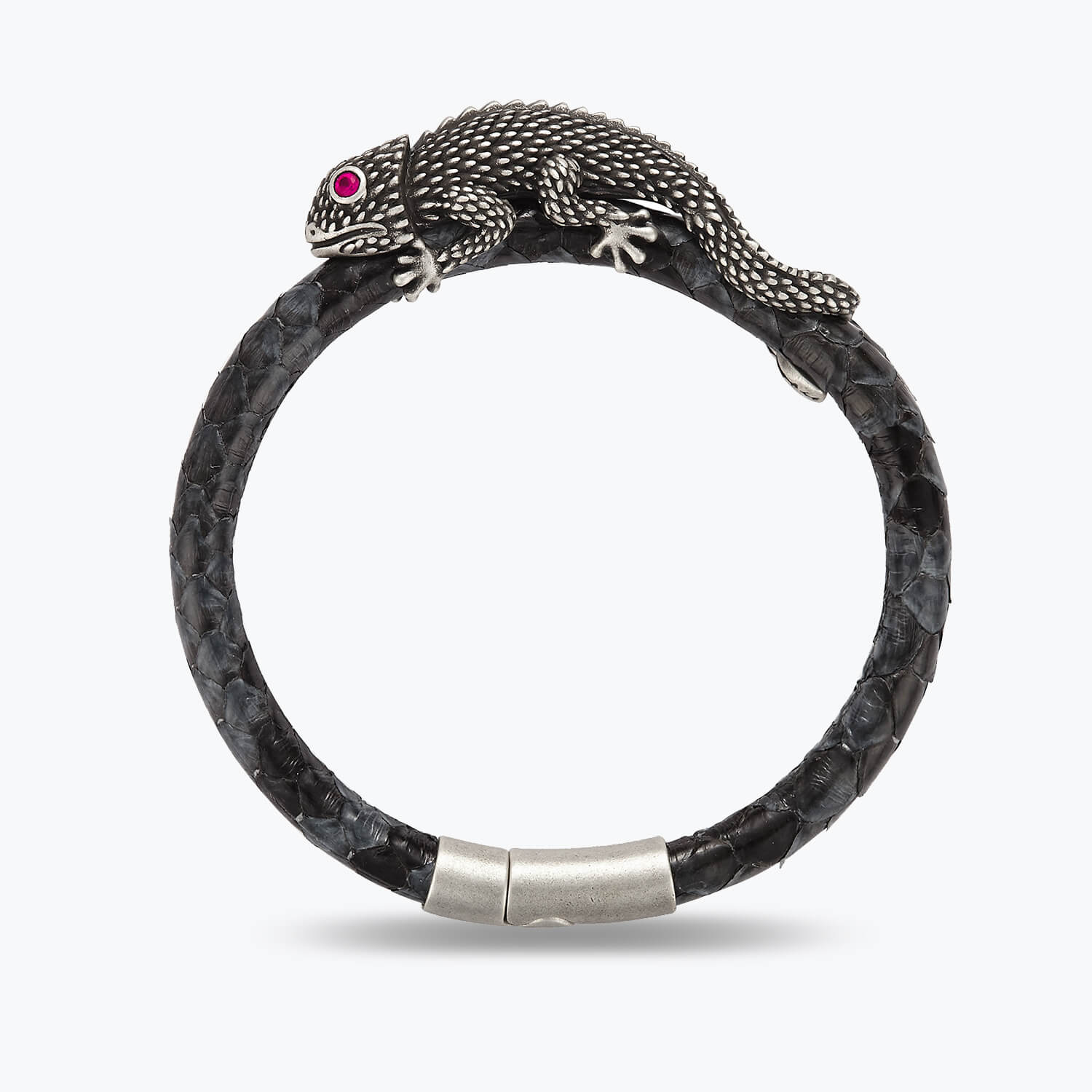 Dissoo® Genuine Leather With Sterling Silver Lizard Bracelet