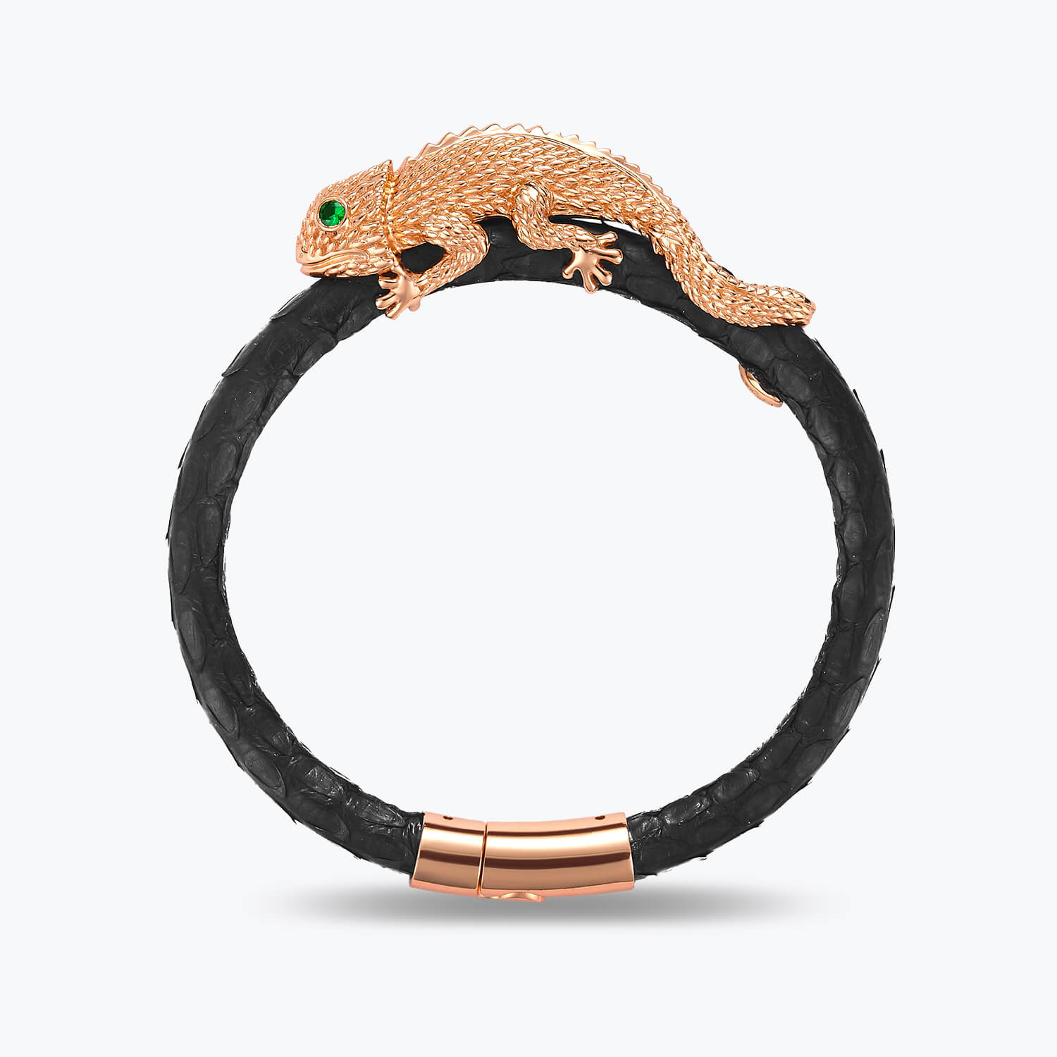 Dissoo® Genuine Leather With Sterling Silver Lizard Bracelet