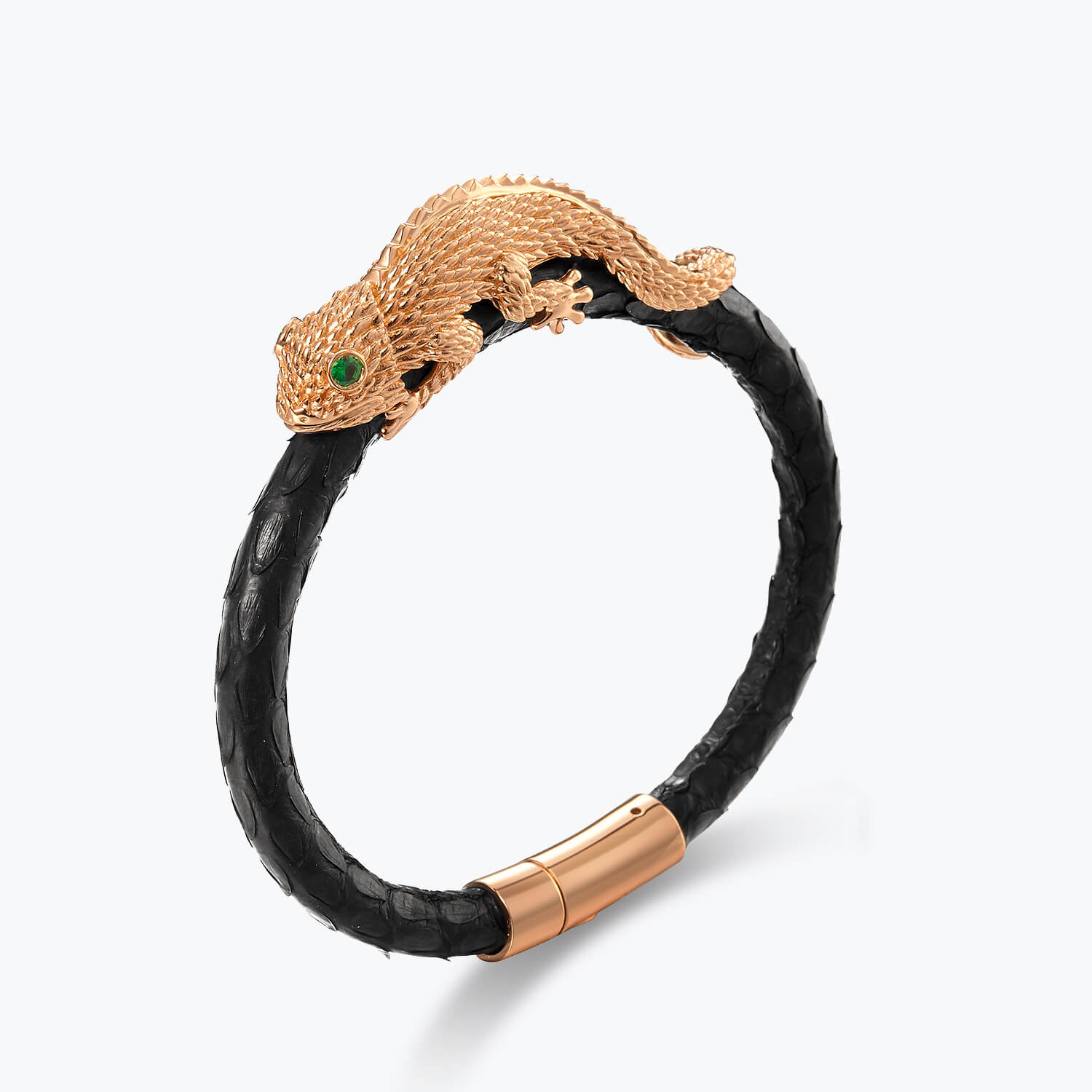 Dissoo® Genuine Leather With Sterling Silver Lizard Bracelet