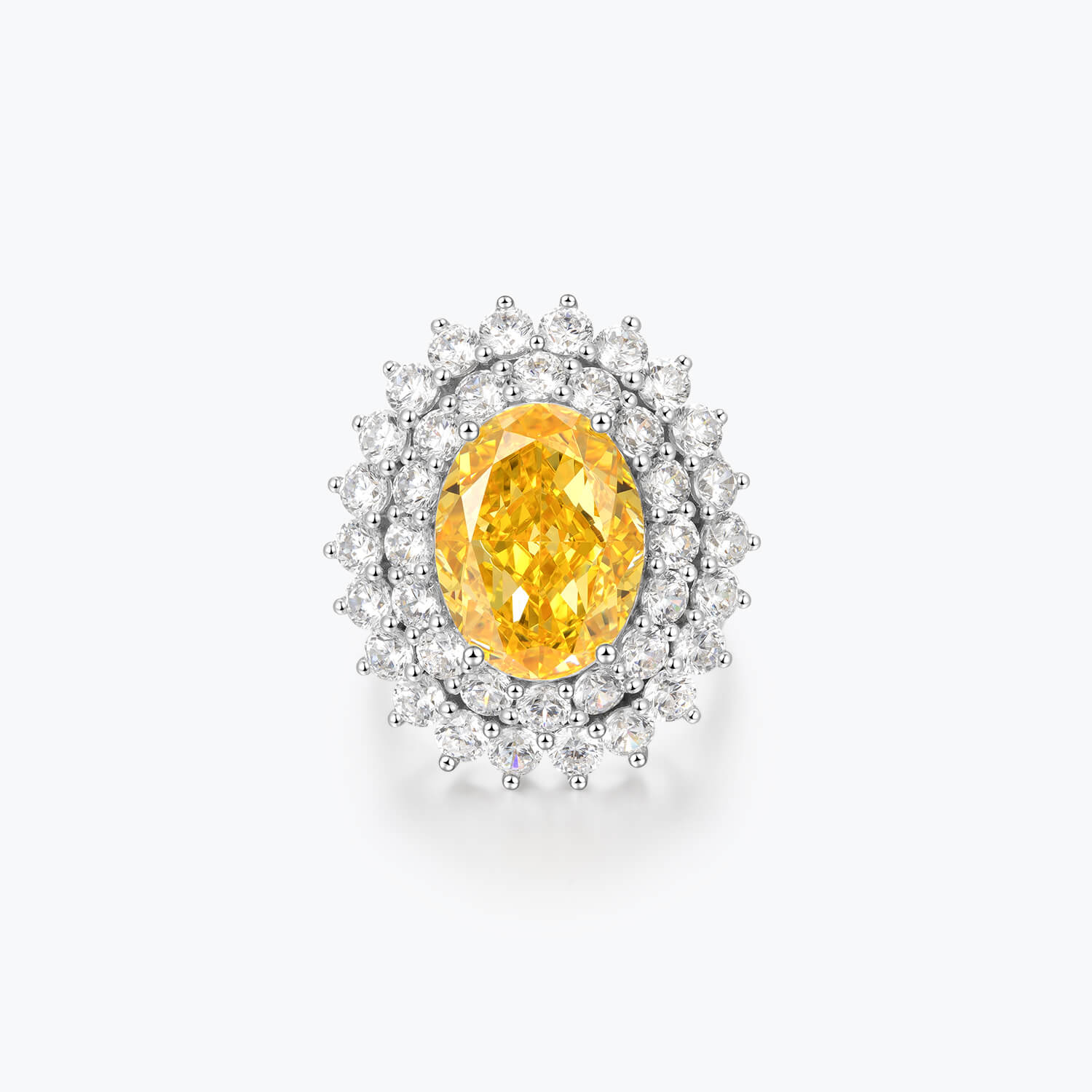 Oval Cut Yellow Sunflower Ring - dissoojewelry