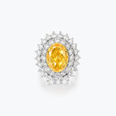 Oval Cut Yellow Sunflower Ring - dissoojewelry