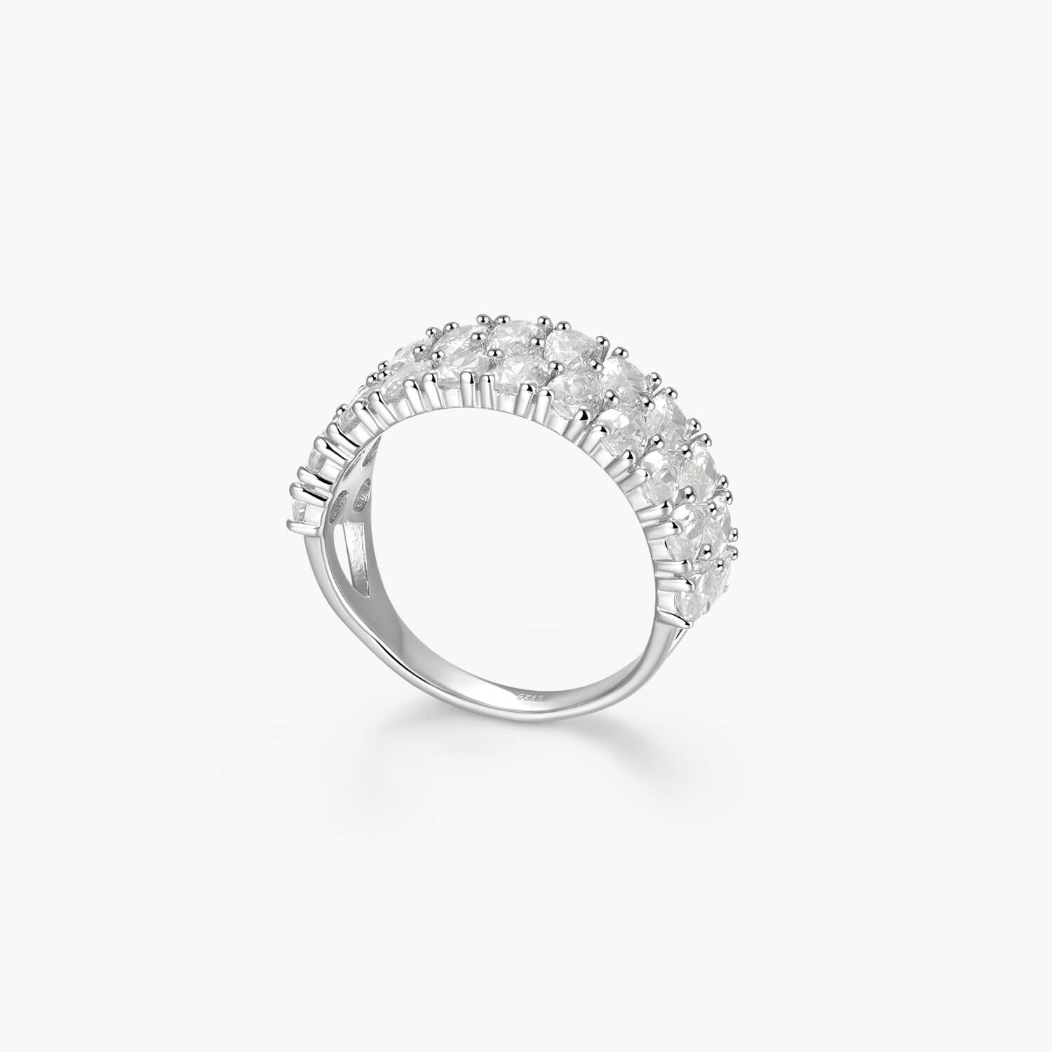 Pave Pear-cut White Band Ring - dissoojewelry