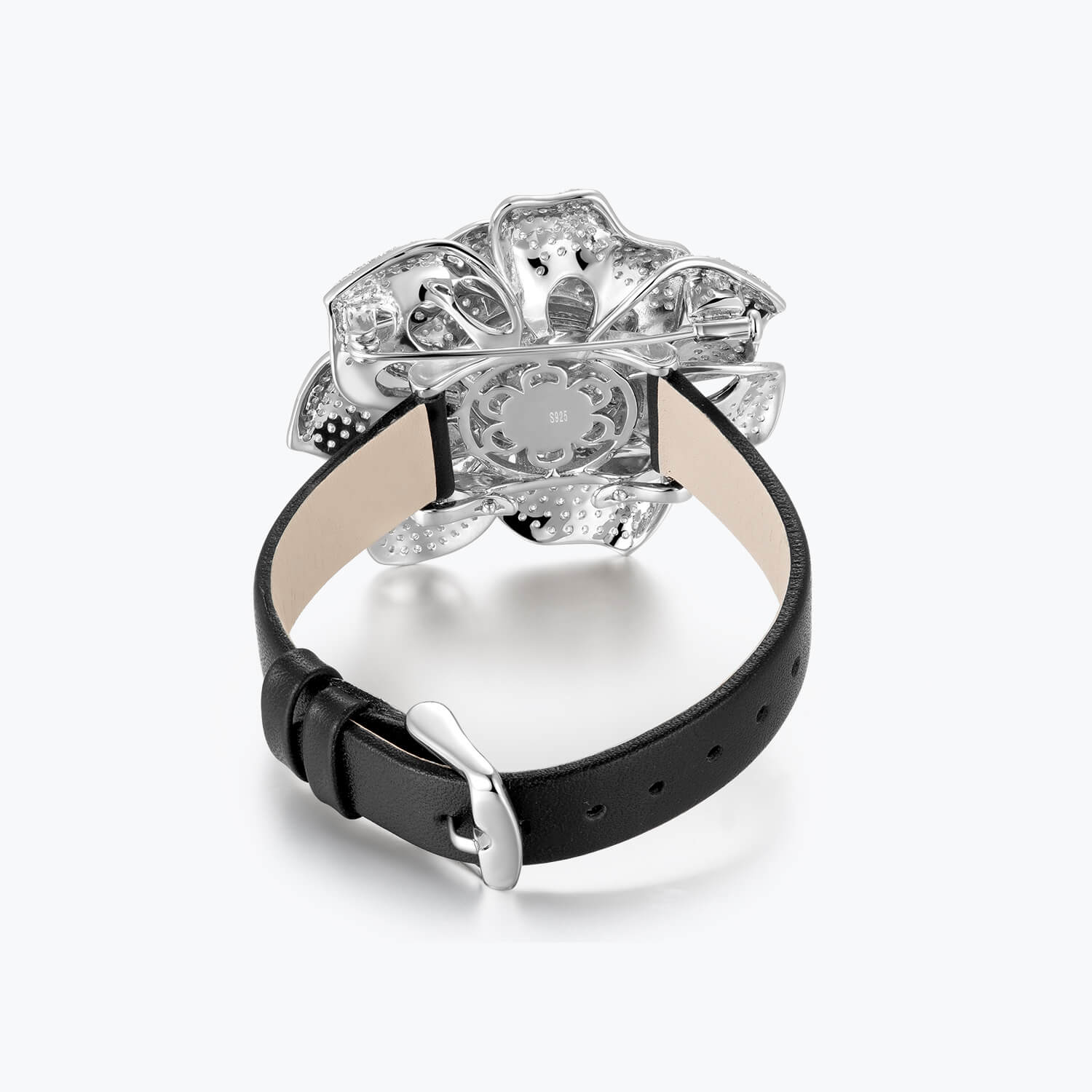 Pave Rose Corsage Strap Bracelet - dissoojewelry