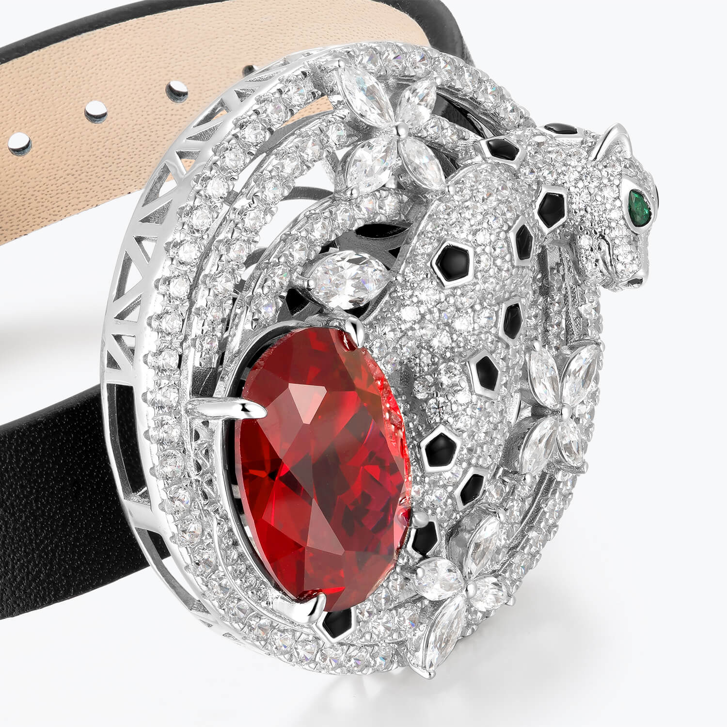 Red Sunrise Cheetah Strap Bracelet - dissoojewelry