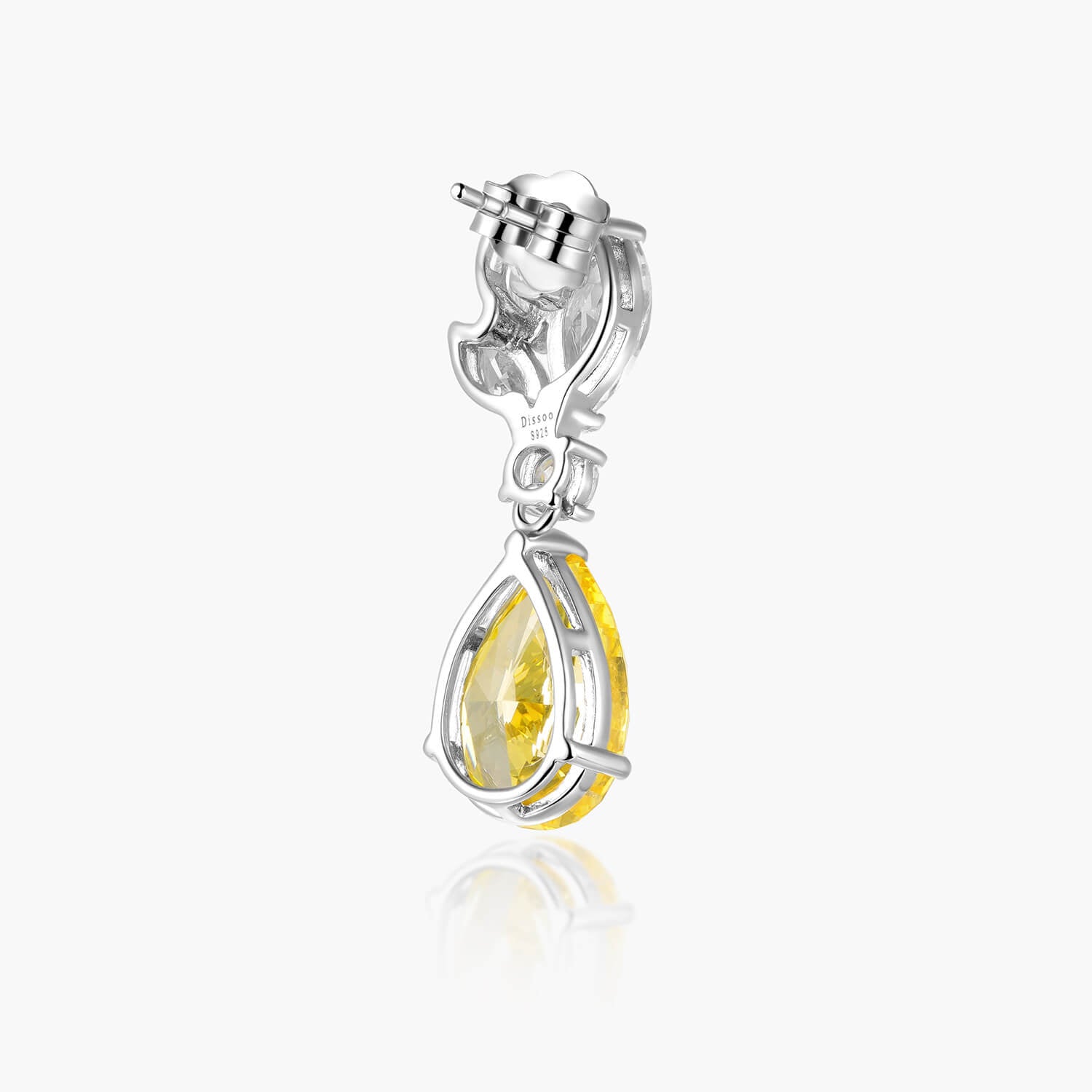 Yellow Pear-Shape and White Cluster Floral Bouquet Earrings - dissoojewelry