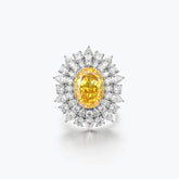 Yellow Sunflower Oval Cut Ring - dissoojewelry