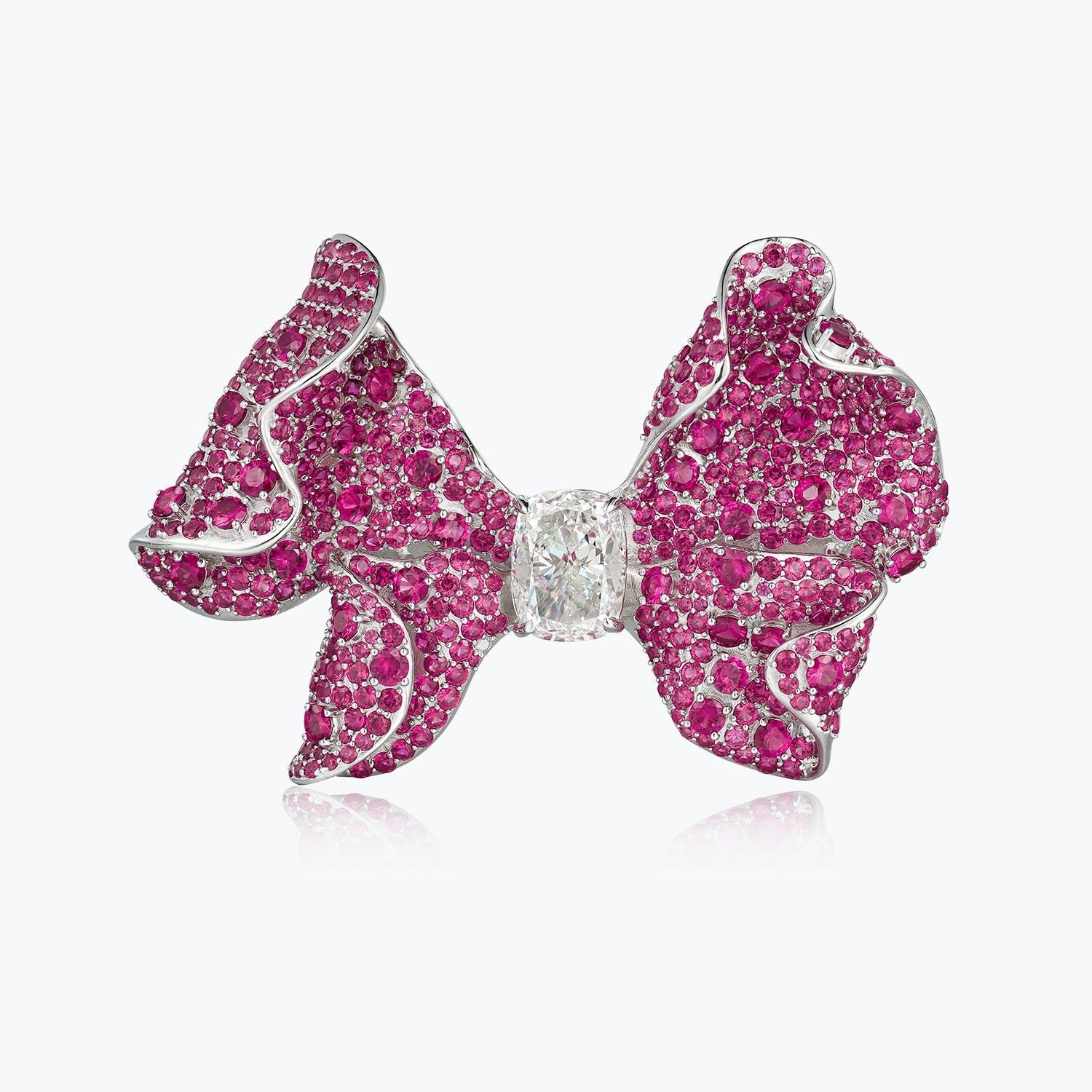 Dissoo® Ruby Red Sterling Silver Bow Brooch & Ring - dissoojewelry