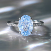 Camille Oval Cut Lab Grown Aquamarine Ring