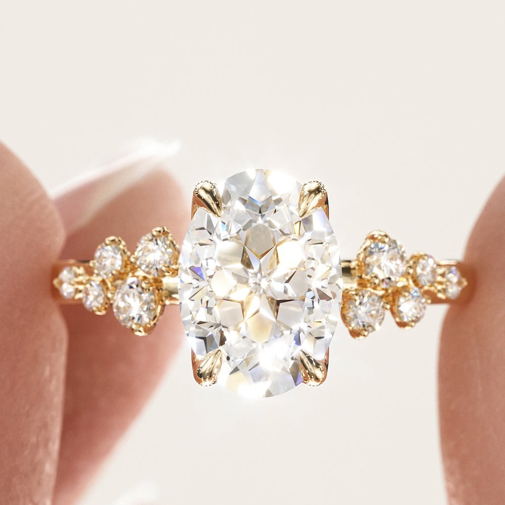 Oval Nova Design Oval Cut Moissanite Engagement Ring