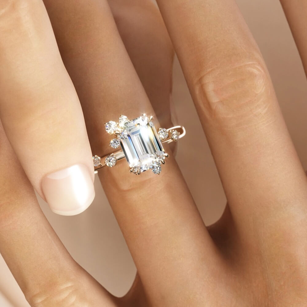 Emerald Cut Vintage Style 3CT Art Diamond Engagement Ring