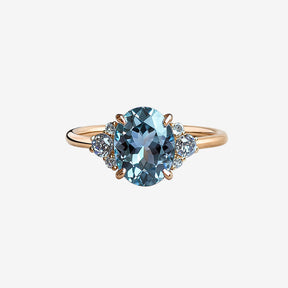 Olivia Jane 2CT Oval Cut Blue Gemstone Ring
