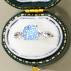 The Gisella Asscher Cut Lab Grown Aquamarine Ring