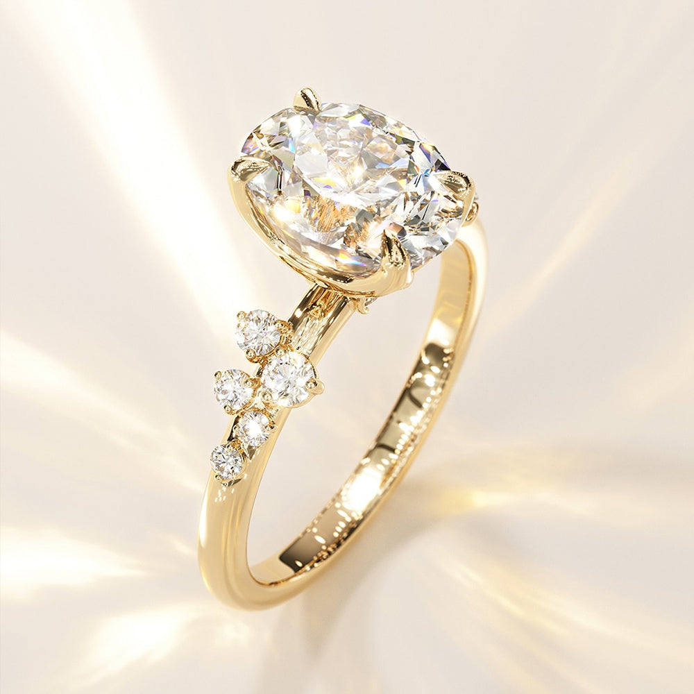 Oval Nova Design Oval Cut Moissanite Engagement Ring