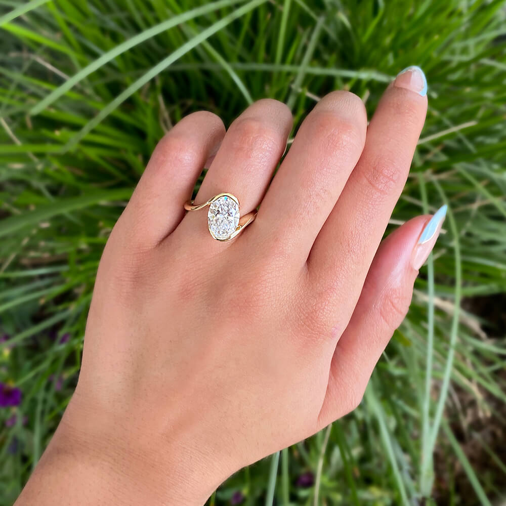 Oval Cut Vintage Style Moissanite Ring