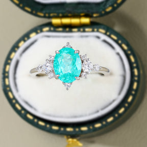 Carlotta Oval Cut Lab Grown Paraiba Garnets Ring