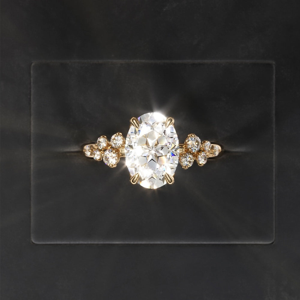 Oval Nova Design 2ct Diamond Cut Moissanite Engagement Ring