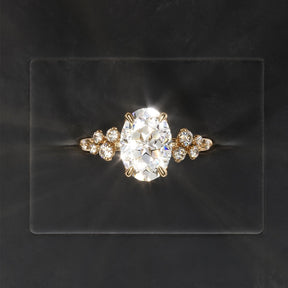 Oval Nova Design 2ct Diamond Cut Moissanite Engagement Ring