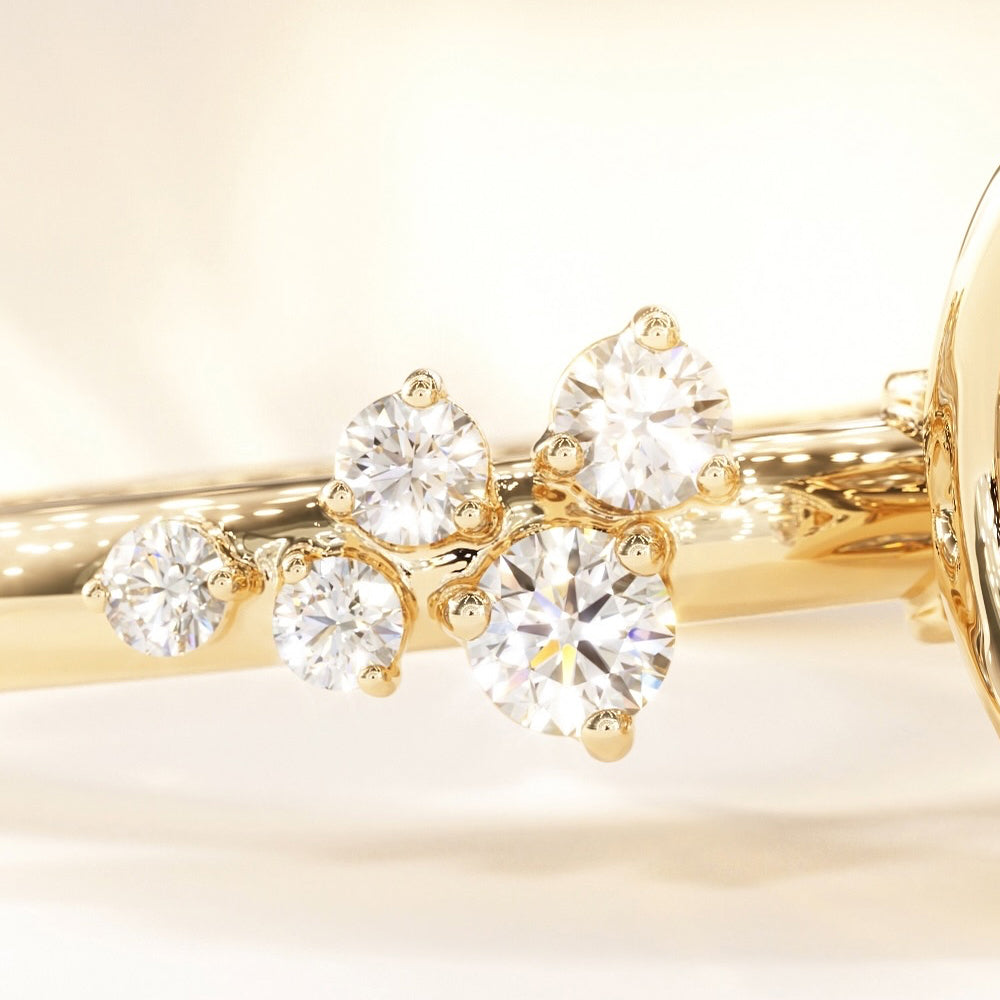 Oval Nova Design Oval Cut Moissanite Engagement Ring