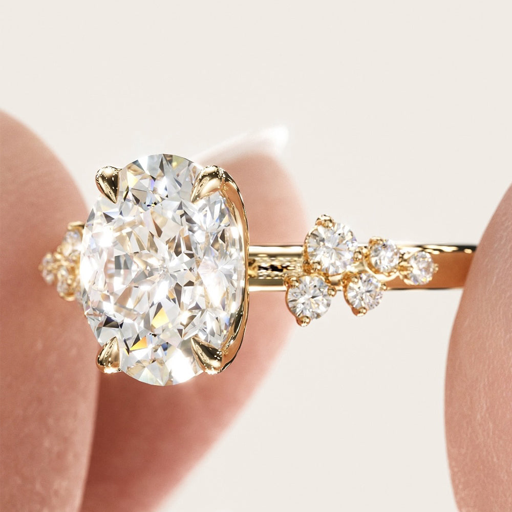 Oval Nova Design Oval Cut Moissanite Engagement Ring