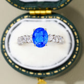 The Celestine Oval Cut Lab Grown Blue Spinel Ring