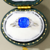 The Ulissa Asscher Cut Lab Grown Blue Spinel Ring