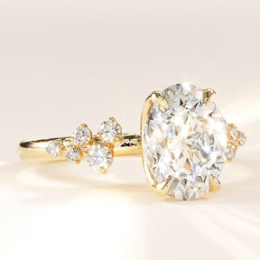 Oval Nova Design 2ct Diamond Cut Moissanite Engagement Ring