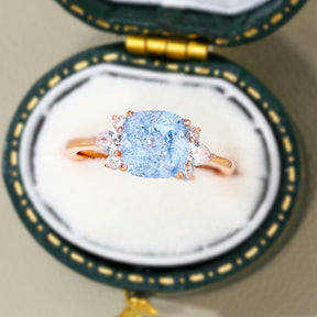 Valencia Asscher Cut Lab Grown Aquamarine Ring