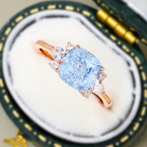 Valencia Asscher Cut Lab Grown Aquamarine Ring