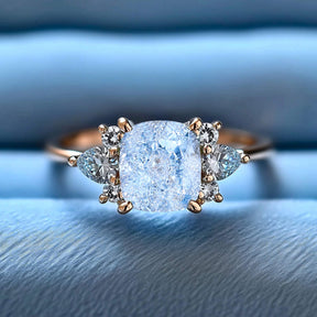 Valencia Asscher Cut Lab Grown Aquamarine Ring
