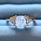 Valencia Asscher Cut Lab Grown Aquamarine Ring