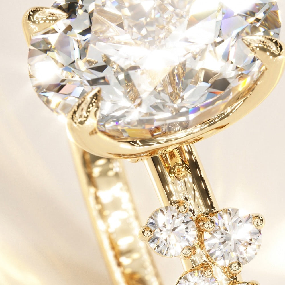 Oval Nova Design Oval Cut Moissanite Engagement Ring