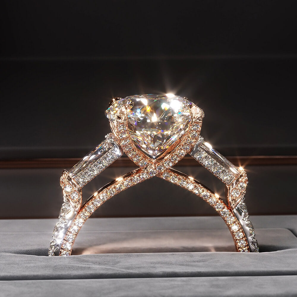 Bague de fiançailles Decagon Nova Design en moissanite taillée en diamant