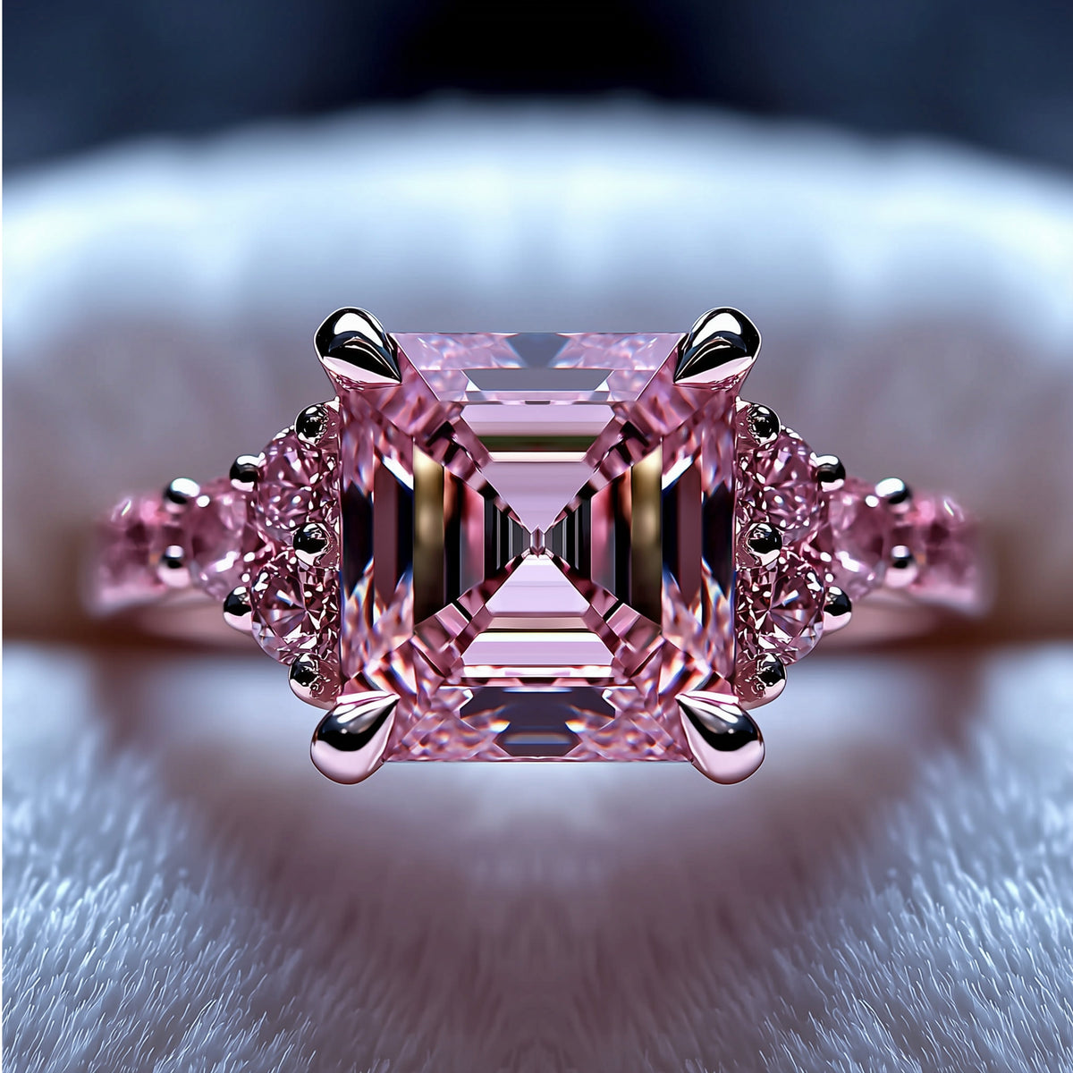 Kristina 1CT Asscher Cut Pink Gemstone Ring